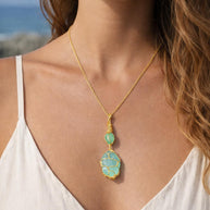 Green Sea Glass Necklace | Wire Wrapped Beach Glass Pendant | Ocean Inspired Jewelry | Ocean Lover Gift | Minimal Gold Necklace