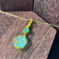 Green Sea Glass Necklace | Wire Wrapped Beach Glass Pendant | Ocean Inspired Jewelry | Ocean Lover Gift | Minimal Gold Necklace