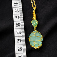 Green Sea Glass Necklace | Wire Wrapped Beach Glass Pendant | Ocean Inspired Jewelry | Ocean Lover Gift | Minimal Gold Necklace
