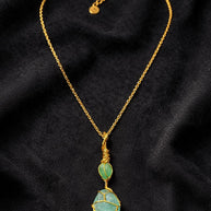 Green Sea Glass Necklace | Wire Wrapped Beach Glass Pendant | Ocean Inspired Jewelry | Ocean Lover Gift | Minimal Gold Necklace