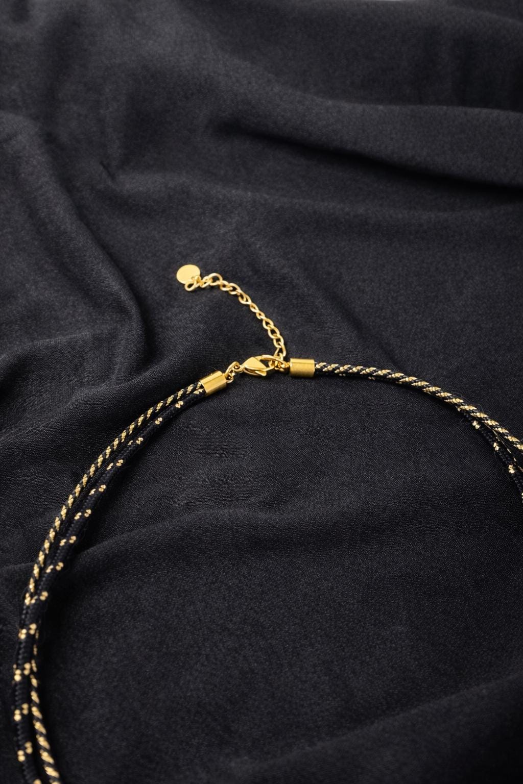 Black gold charm necklace heart | Collana charms nera e oro | Collana ciondoli sole stella corno | Charm necklace black gold